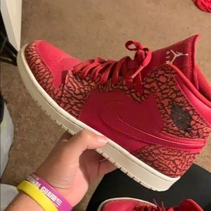 Jordan 1 Red Elephant Print